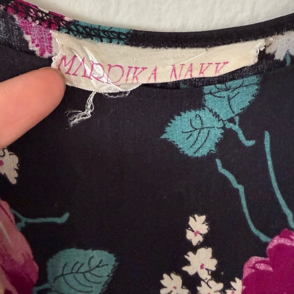 Marrika Nakk Vintage Floral Short Sleeve Mini Dress Prarie Western - Picture 12 of 14